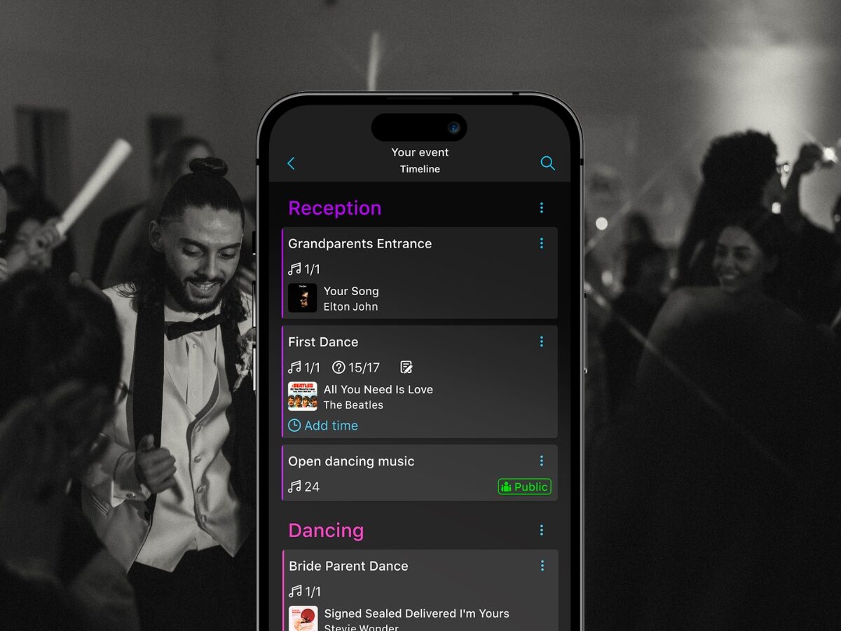 App de DJ Vibo para planear cada detalle del entretenimiento de tu boda